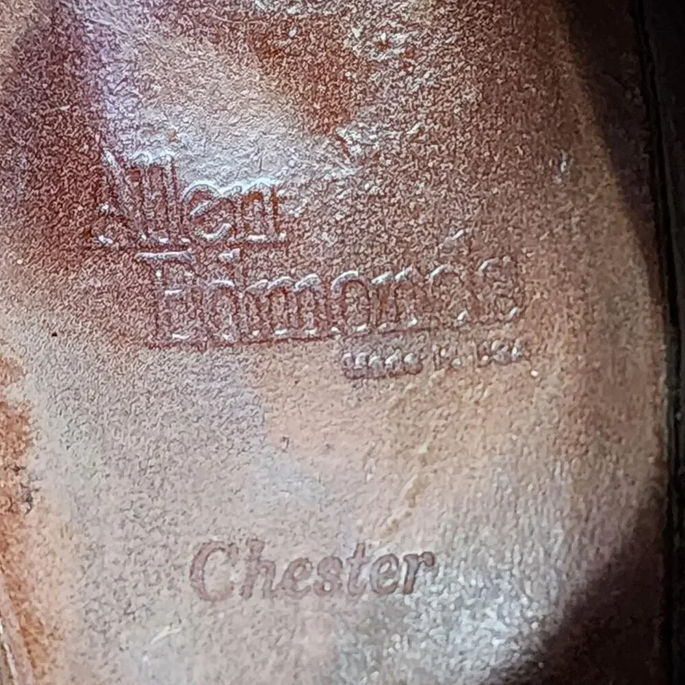 Allen Edmonds Chester Dress Shoes Mens Size 9.5 D Black Leather Wingtip Oxford